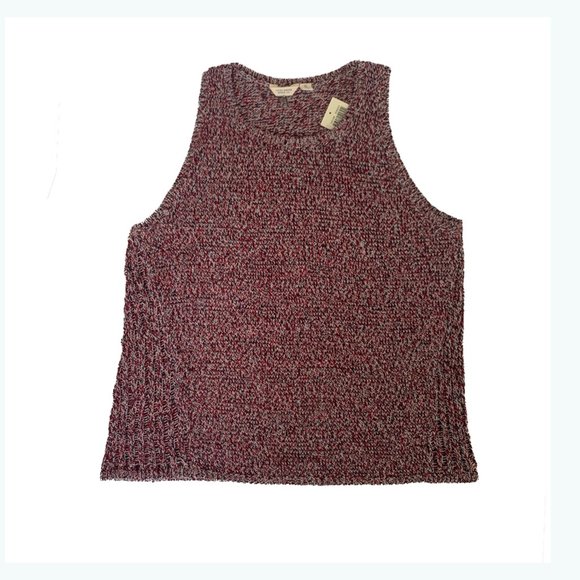 Lucky Brand Sweater Vest Red Black Gray Marled Cotton Blend Size XL NWT - Picture 2 of 10